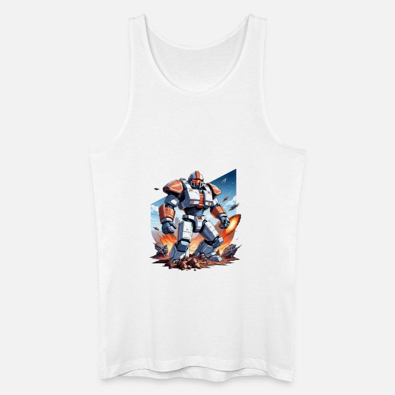 8-Bit Warrior - Männer Bio Tank Top - Weiß