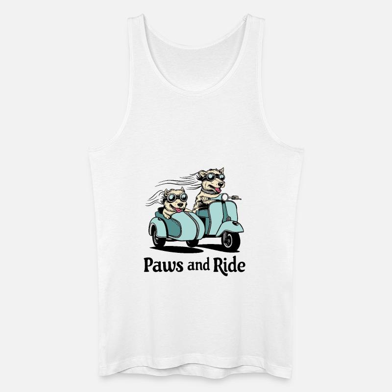 Pfoten und Fahrt - Männer Bio Tank Top - Weiß