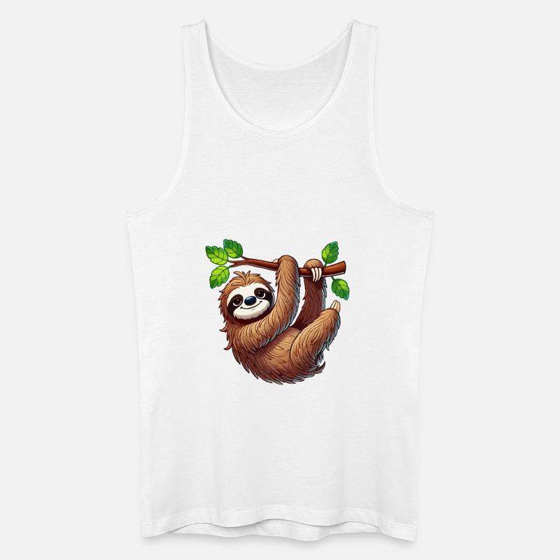 Faultier - Männer Bio Tank Top - Weiß
