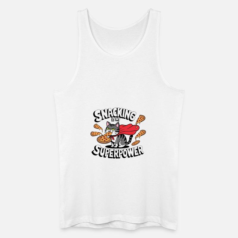 Snacking is my Superpower - Männer Bio Tank Top - Weiß