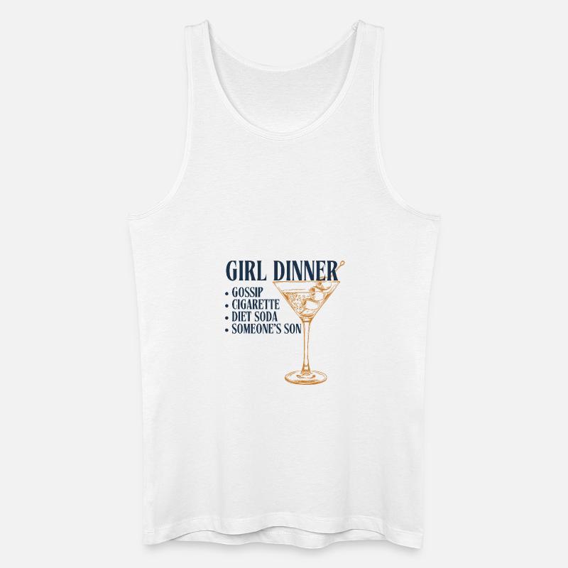 girl dinner blue - Männer Bio Tank Top - Weiß