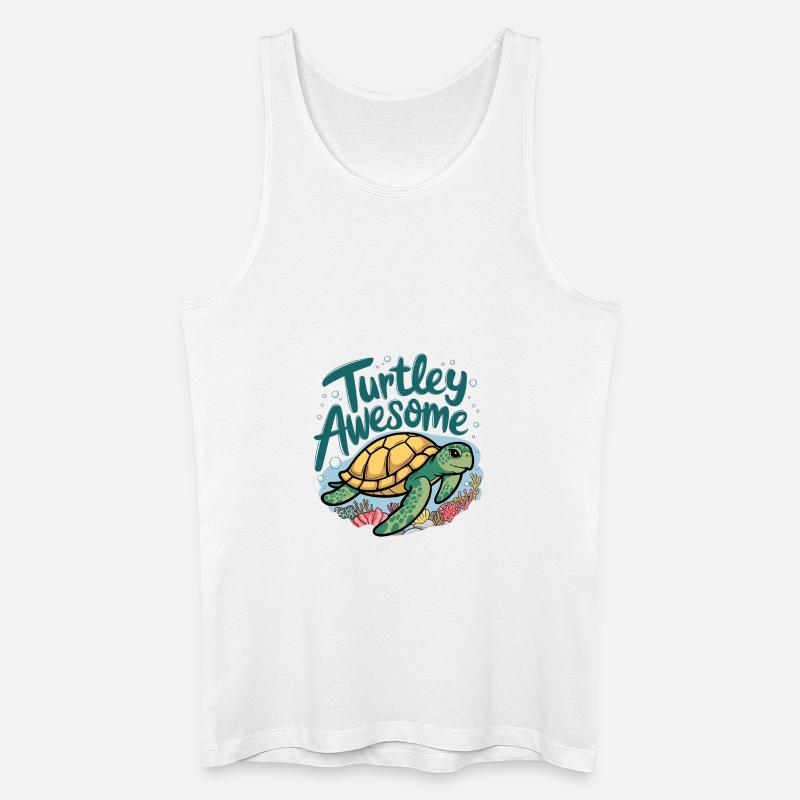 Turtley Awesome - Männer Bio Tank Top - Weiß