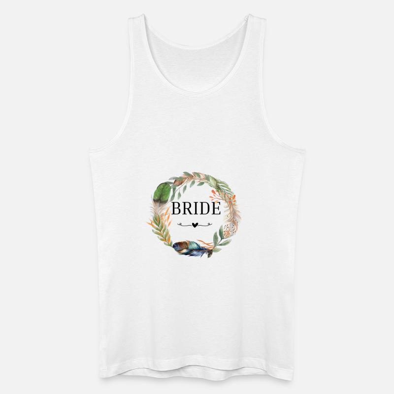 Trensenkranz Boho Blumen - Männer Bio Tank Top - Weiß