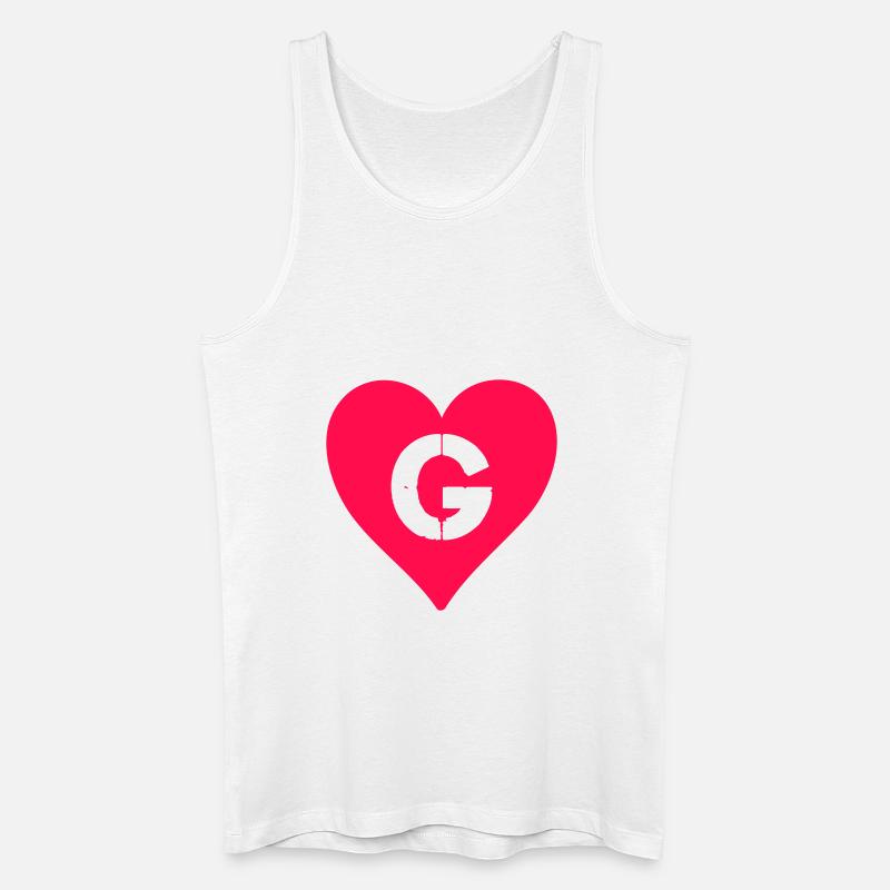 herz buchstabe g - Männer Bio Tank Top - Weiß