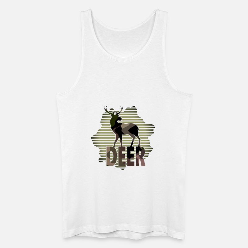 Hirsch - Männer Bio Tank Top - Weiß