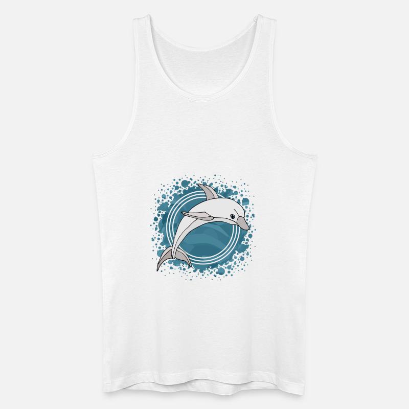 Delfin - Männer Bio Tank Top - Weiß
