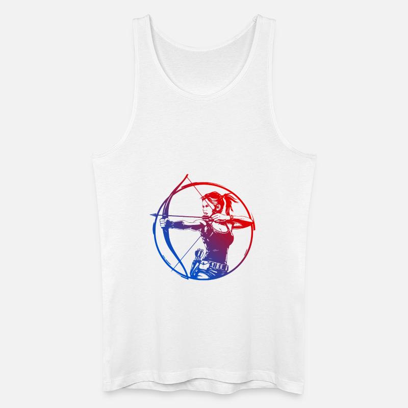 Bogenschießen Silhouette Bunt - Männer Bio Tank Top - Weiß