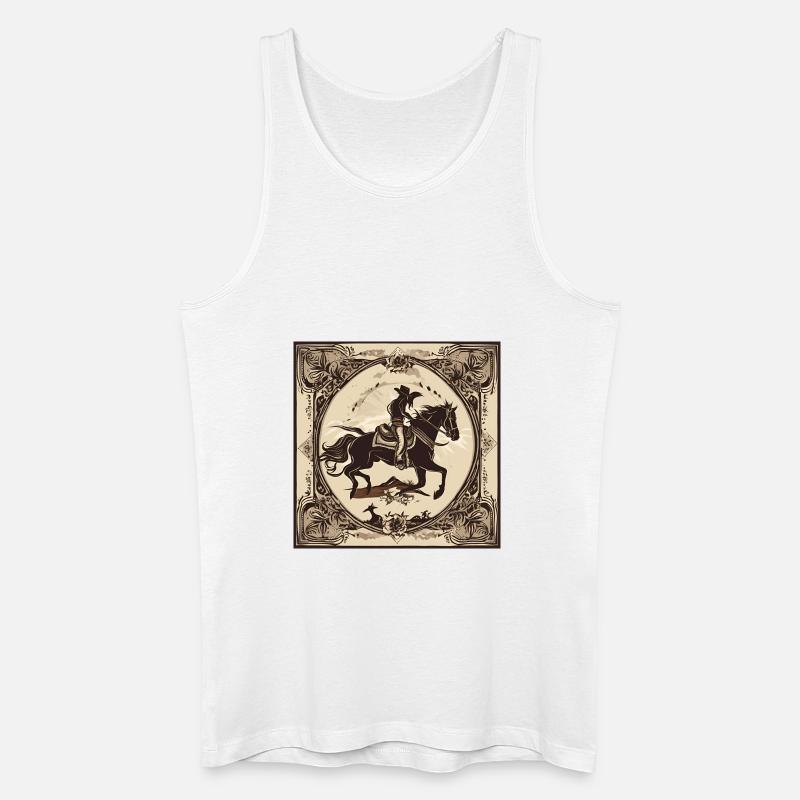 Cowboy Design 2 - Männer Bio Tank Top - Weiß