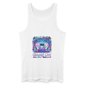 GAME ON - Männer Bio Tank Top - Weiß - Vorne