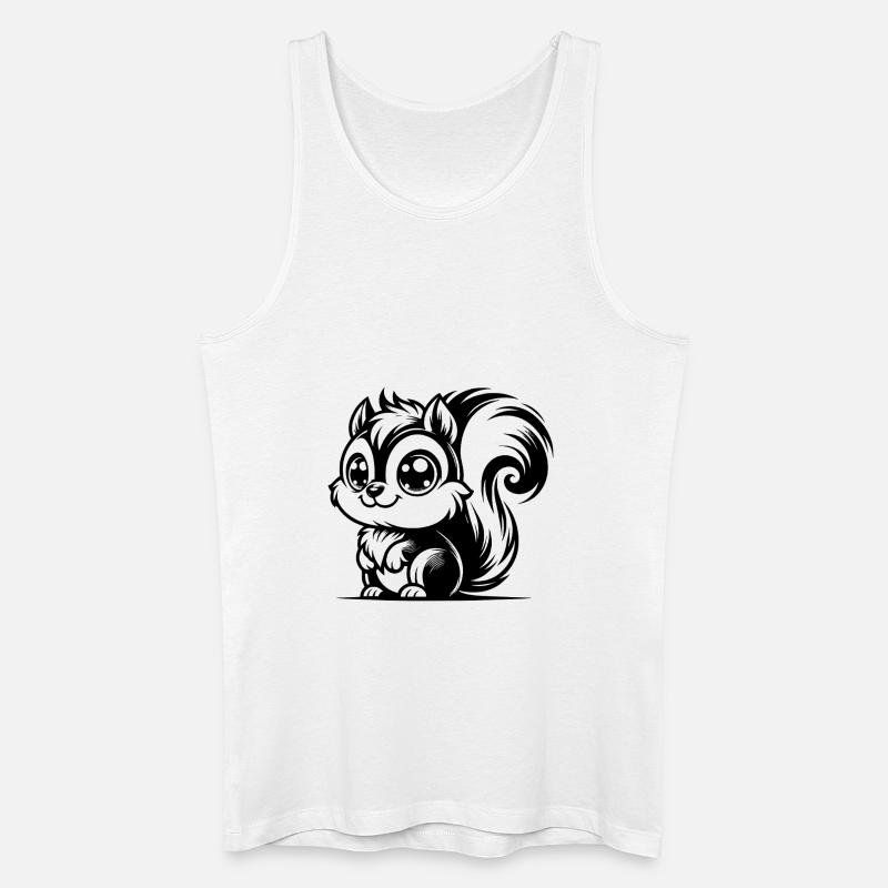 Schnuffiges Kinder Eichhörnchen Zeichnung - Männer Bio Tank Top - Weiß
