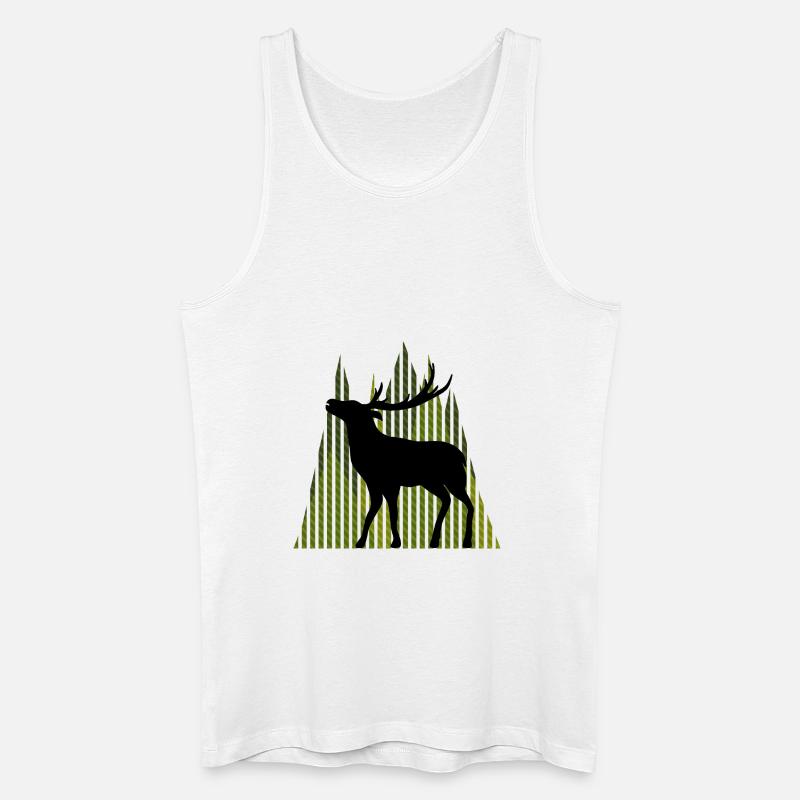 Hirsch - Männer Bio Tank Top - Weiß