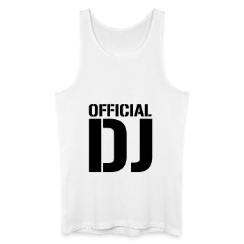 DJ officiel - Débardeur bio Homme - blanc - Devant