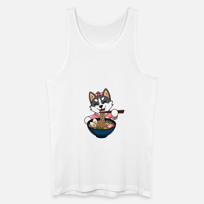 Ramen Husky - Männer Bio Tank Top - Weiß