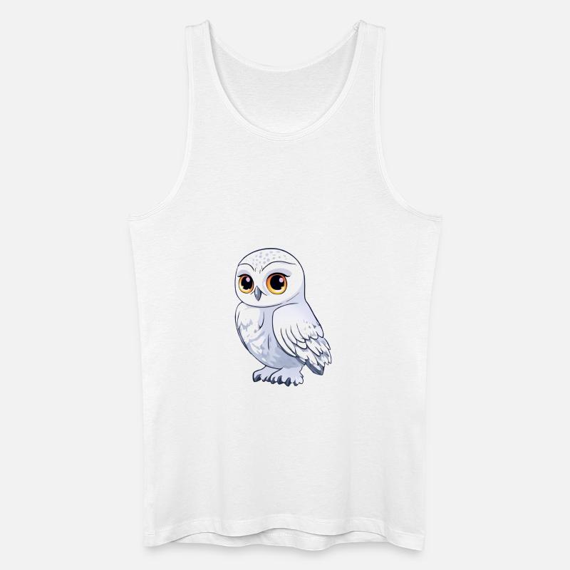 weiße eule - Männer Bio Tank Top - Weiß