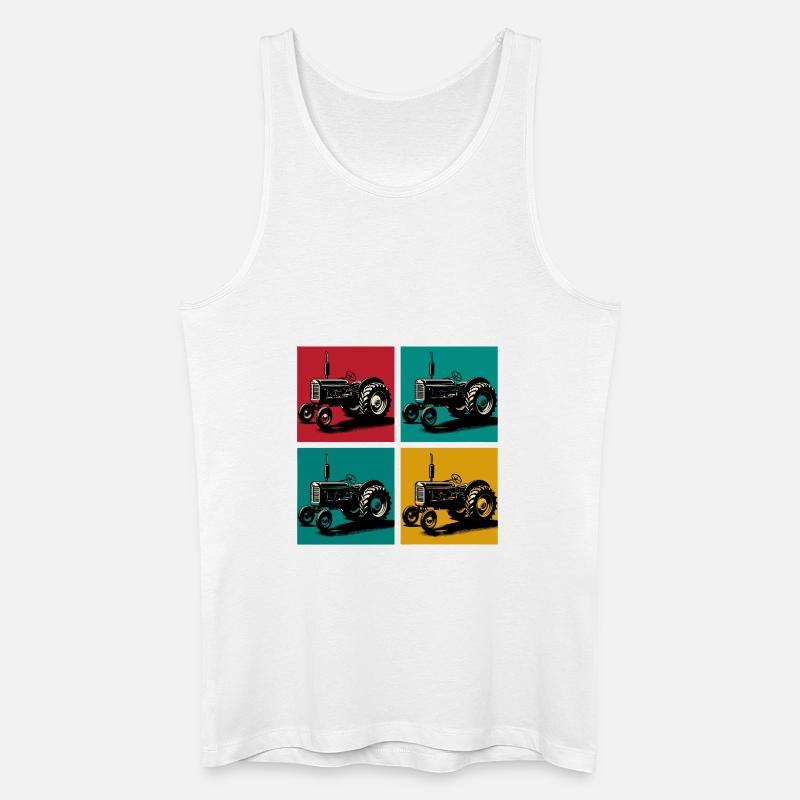 Retro-Oldtimer-Traktor - Männer Bio Tank Top - Weiß