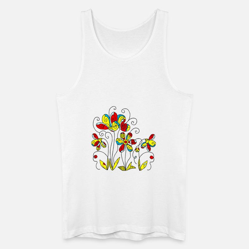 Blumen - Männer Bio Tank Top - Weiß