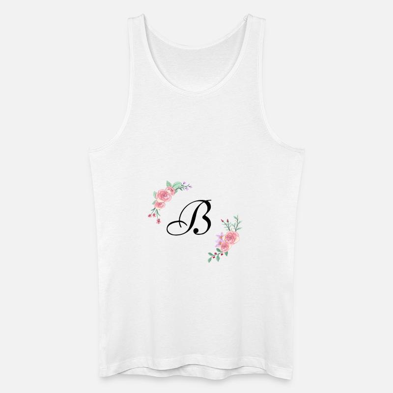 Rosa Blumenbuchstabe b - Männer Bio Tank Top - Weiß