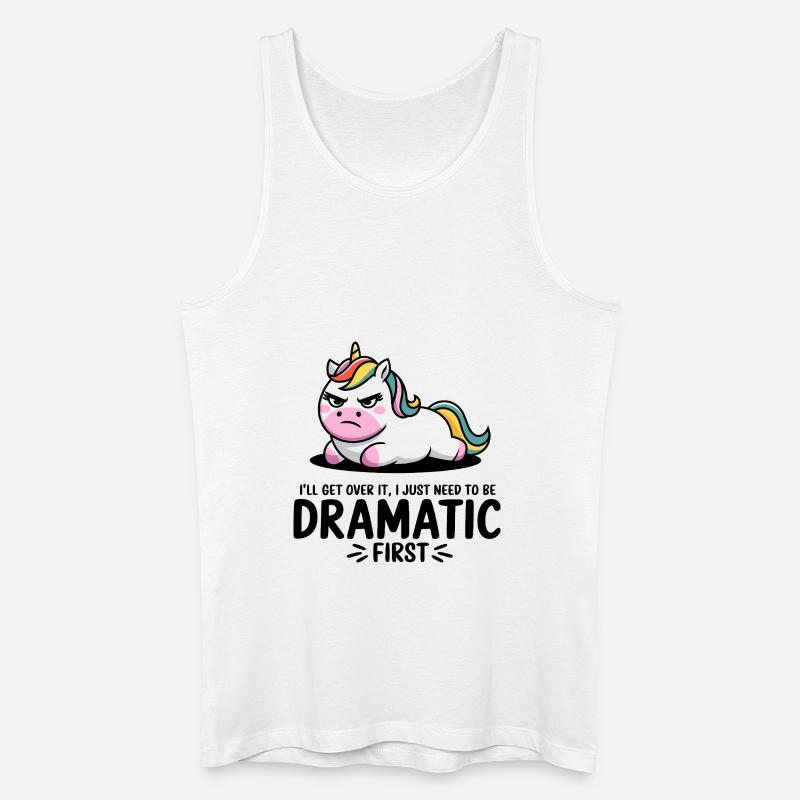 Dramatisches Einhorn - Männer Bio Tank Top - Weiß