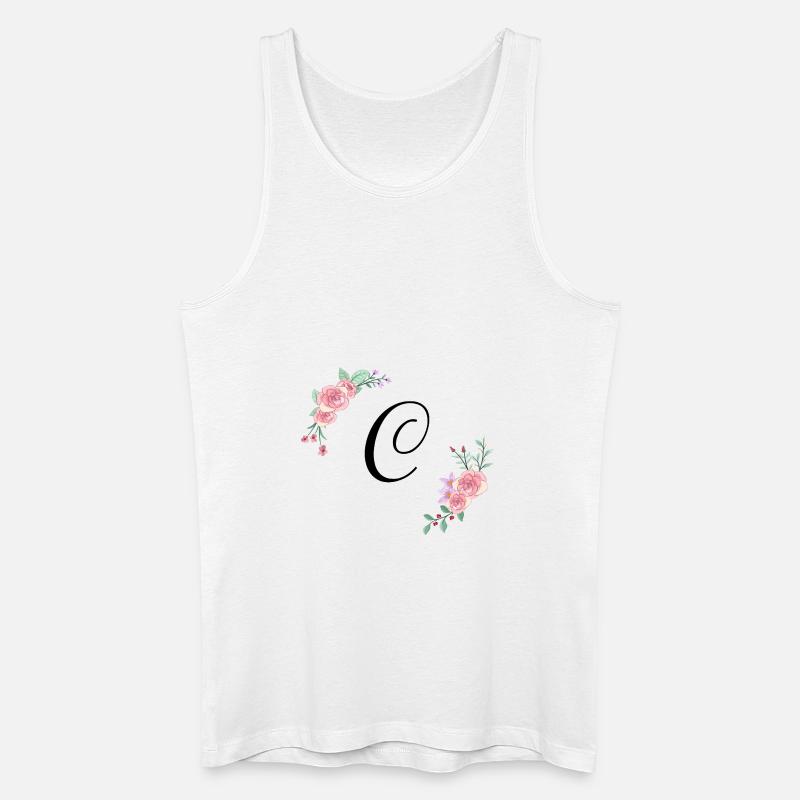 Rosa Blumenbuchstabe c - Männer Bio Tank Top - Weiß