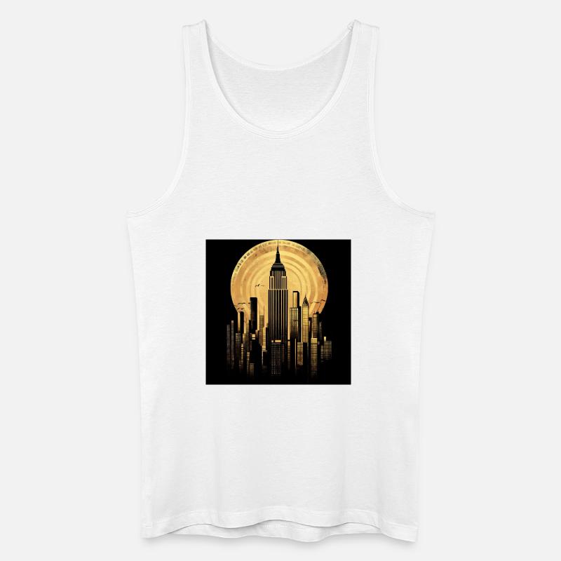 New York gold 2 - Männer Bio Tank Top - Weiß