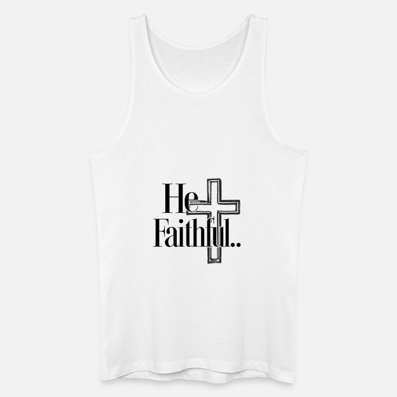 Er ist treu - Männer Bio Tank Top - Weiß