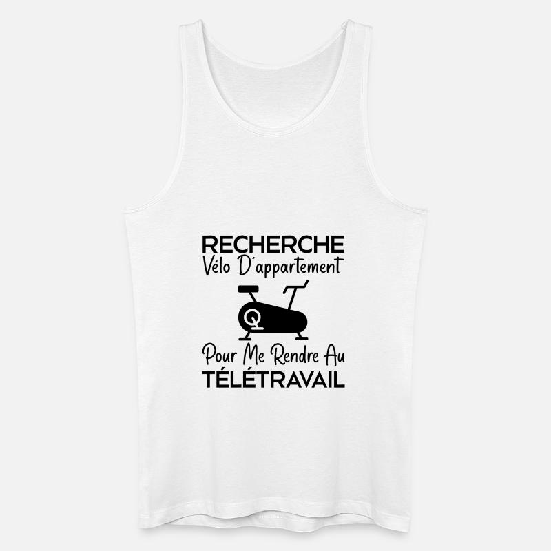 Telearbeit, Arbeitshumor, Bürohumor - Männer Bio Tank Top - Weiß