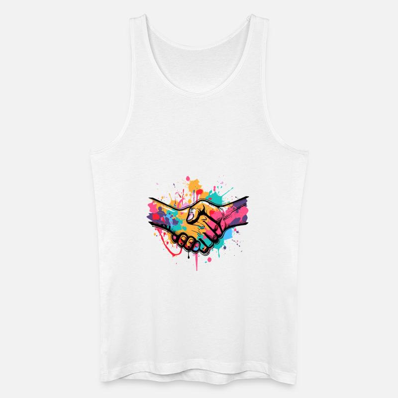 Handschlag graffiti - Männer Bio Tank Top - Weiß