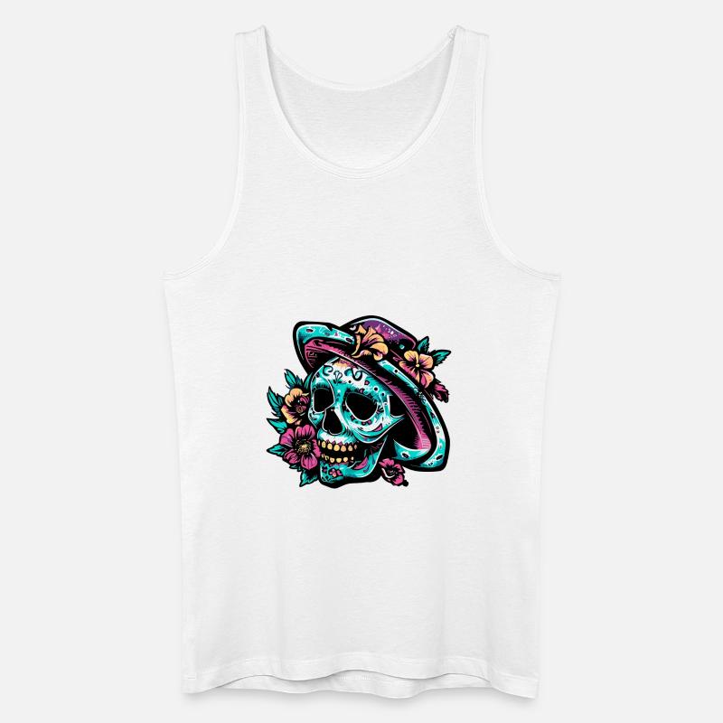 skull neon - Männer Bio Tank Top - Weiß