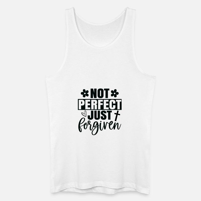 Not perfect just forgiven - Männer Bio Tank Top - Weiß