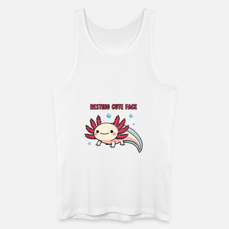 Axolotl - Resting cute face - Männer Bio Tank Top - Weiß