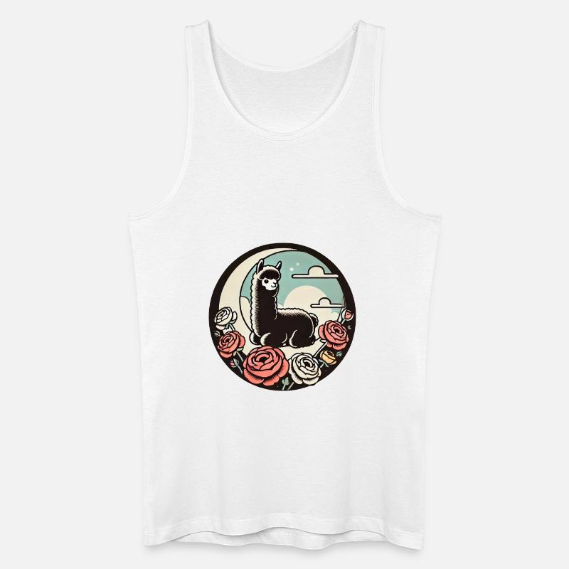 Lama - Männer Bio Tank Top - Weiß