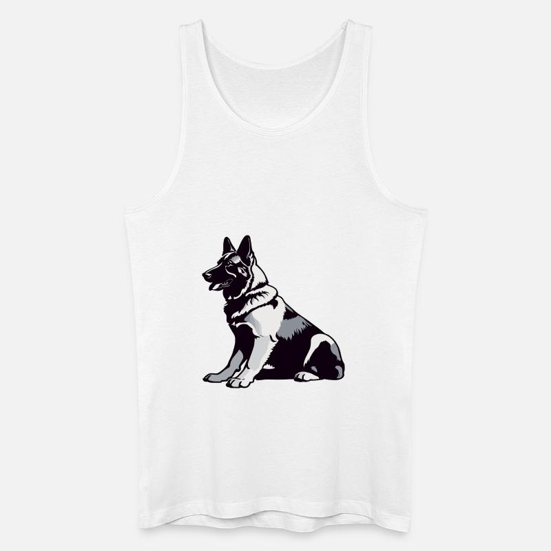 Sitting German Shepherd - Pet Sticker - Männer Bio Tank Top - Weiß