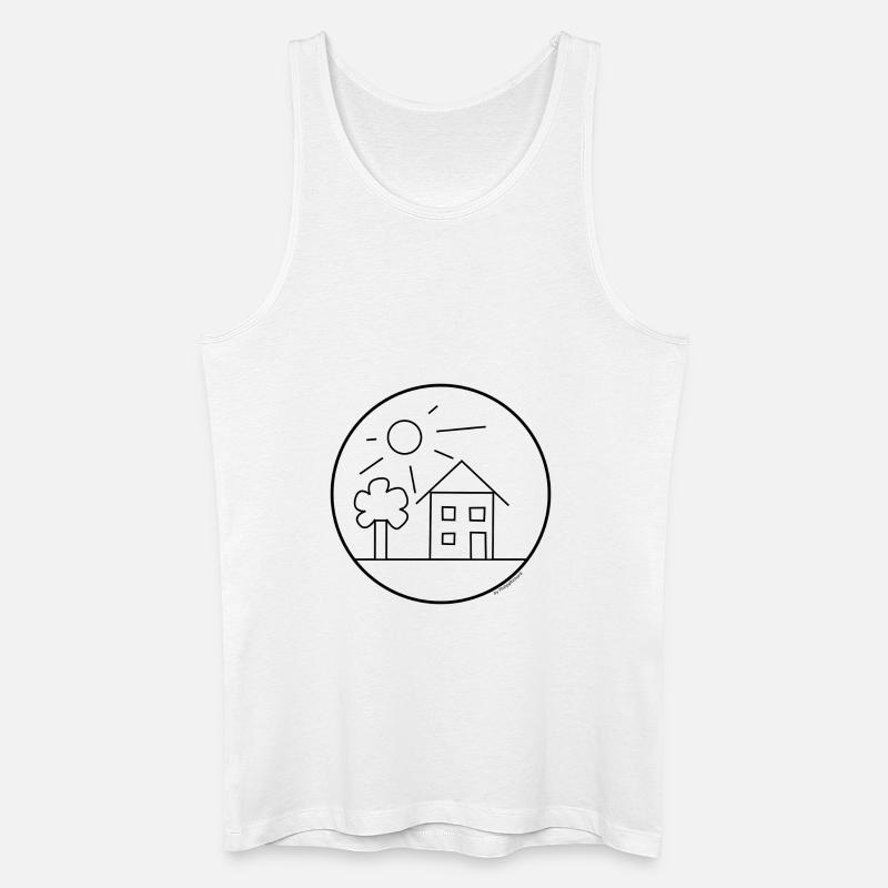 Haus, Baum, Sonne - Männer Bio Tank Top - Weiß