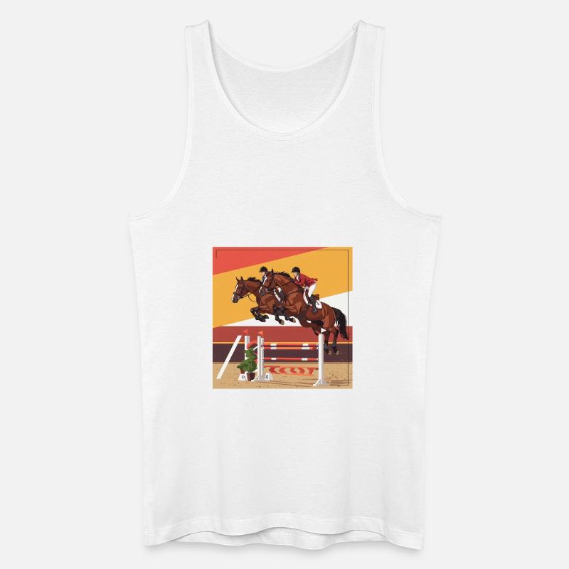 Die Kunst des Springreitens - Männer Bio Tank Top - Weiß