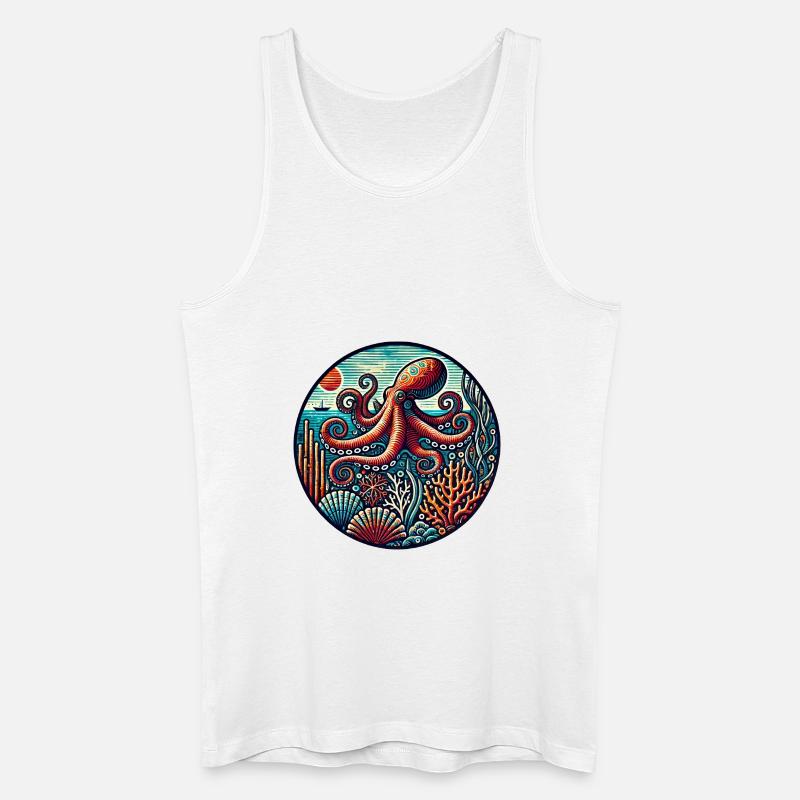 Krake - Männer Bio Tank Top - Weiß