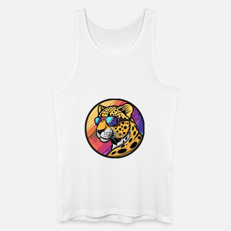 Leopard Comic Cool Sommer - Männer Bio Tank Top - Weiß
