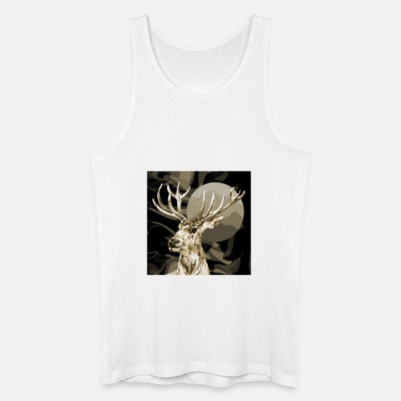Hirsch - Männer Bio Tank Top - Weiß