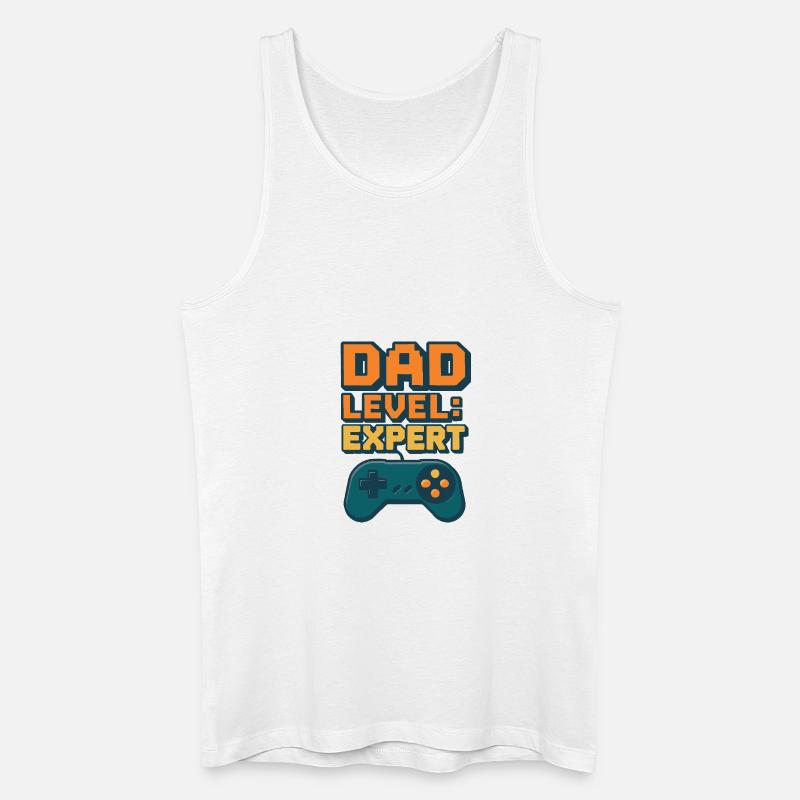 Dad Level: Expert – Controller - Männer Bio Tank Top - Weiß