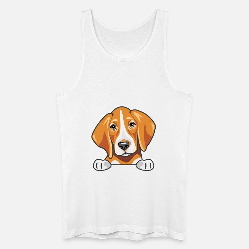 Spähender süßer trauriger Foxhound - Männer Bio Tank Top - Weiß