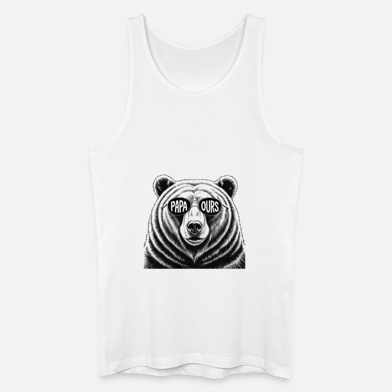 papa ours - Männer Bio Tank Top - Weiß