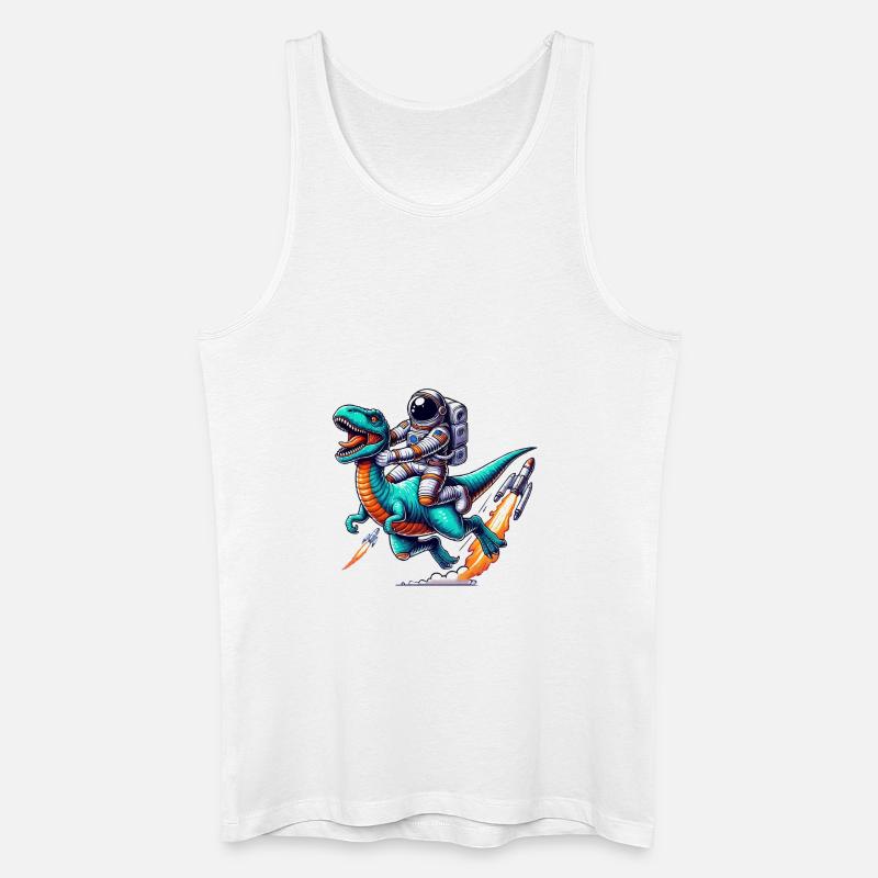 astronaut dinosaurier - Männer Bio Tank Top - Weiß