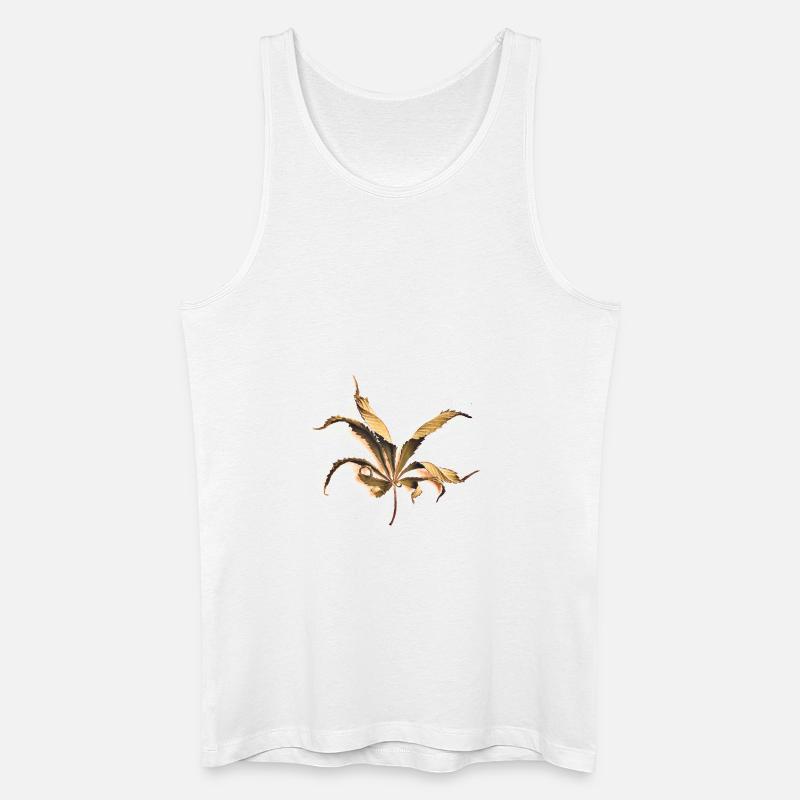 Gekräuseltes Blatt - Männer Bio Tank Top - Weiß