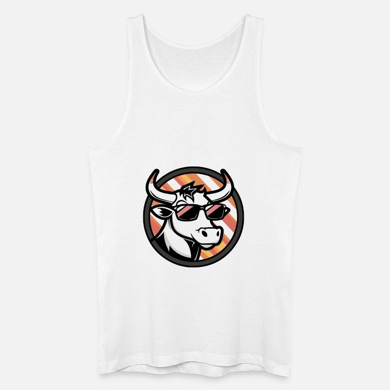 Kuh Comic Cool - Männer Bio Tank Top - Weiß
