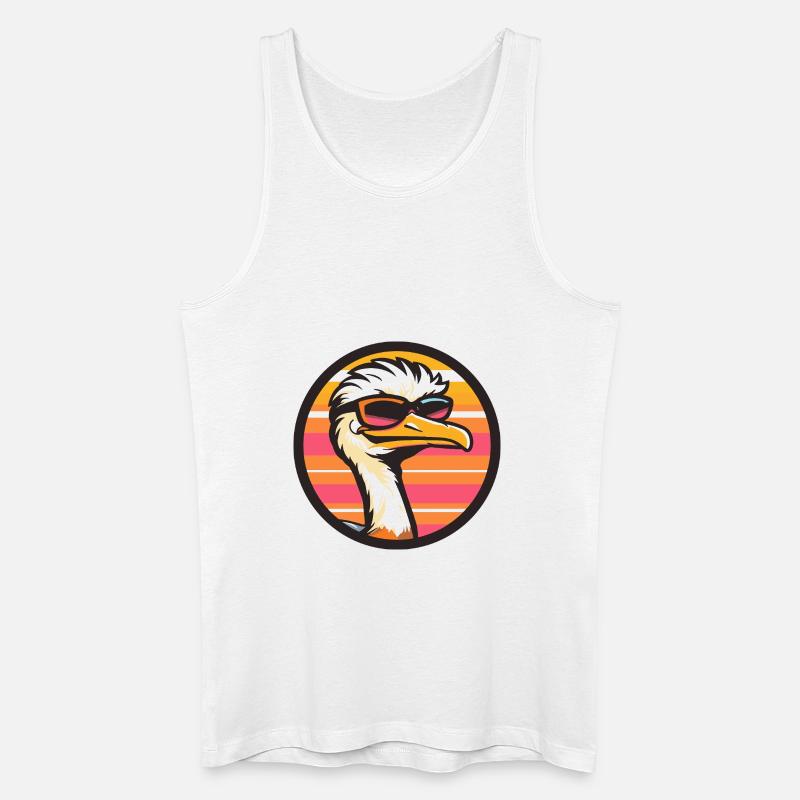 Strauß Comic Cool - Männer Bio Tank Top - Weiß
