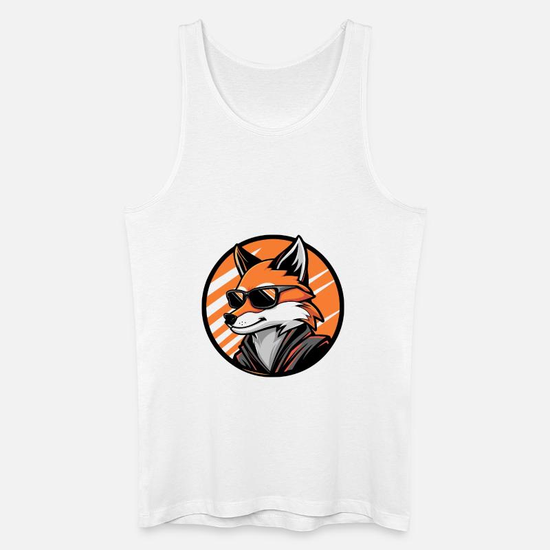 Fuchs Comic Cool - Männer Bio Tank Top - Weiß