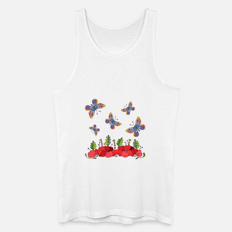 Schmetterlinge - Männer Bio Tank Top - Weiß