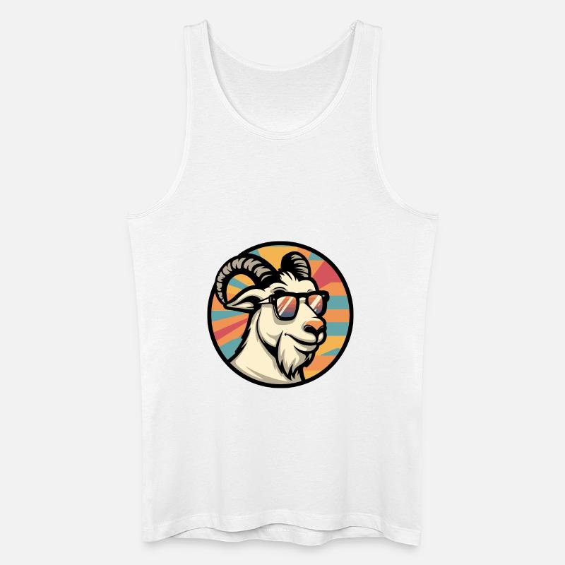 Bergziege Comic Cool - Männer Bio Tank Top - Weiß