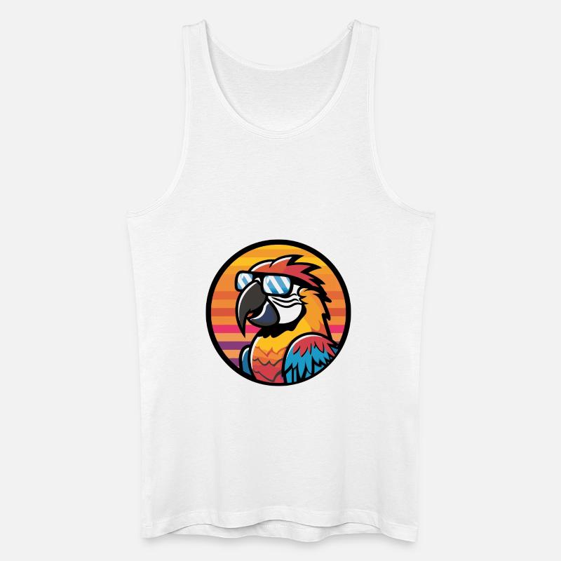 Papagei Comic Cool - Männer Bio Tank Top - Weiß