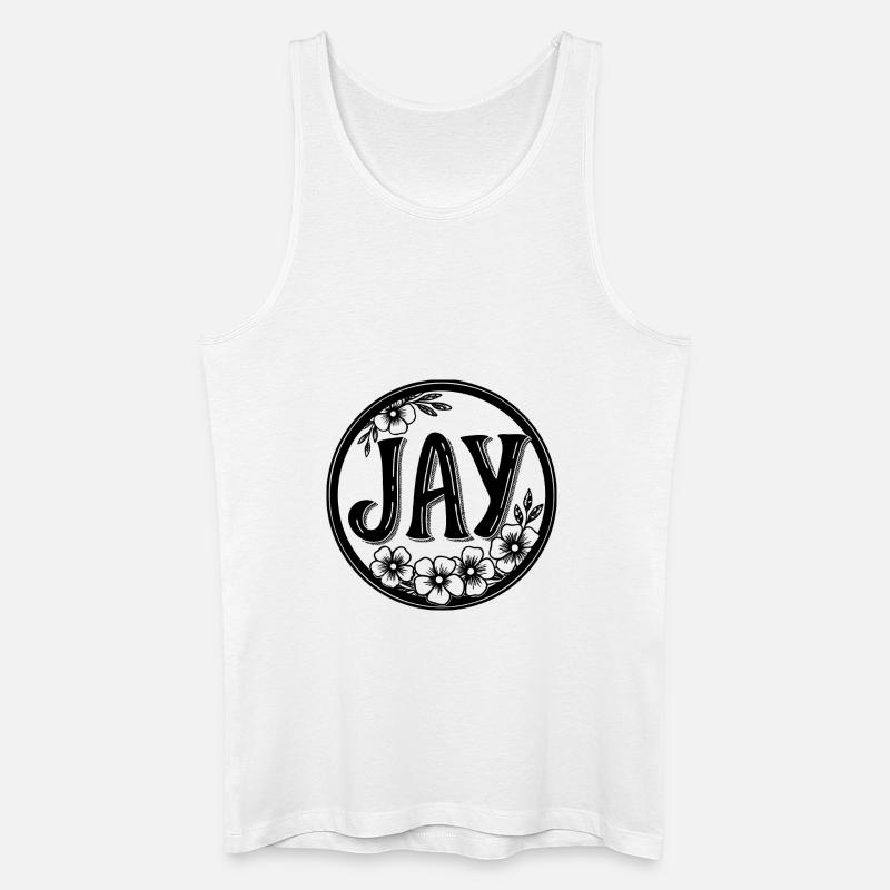 Jay, Kaligrafie-Design - Männer Bio Tank Top - Weiß