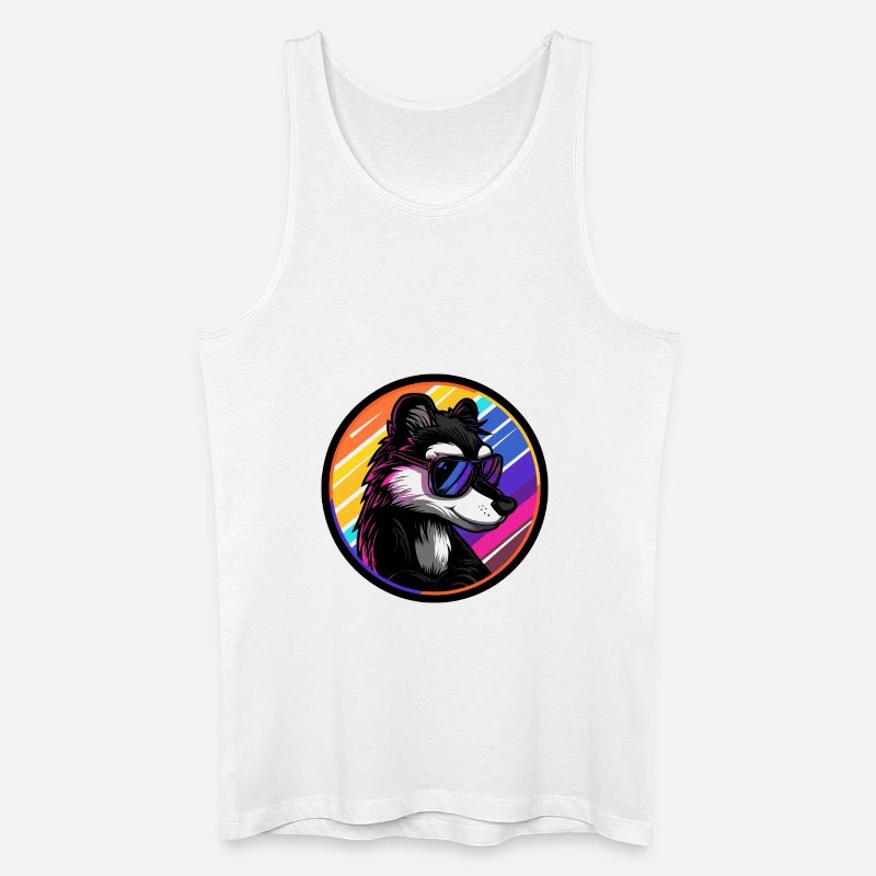 Stinktier Cool Comic - Männer Bio Tank Top - Weiß